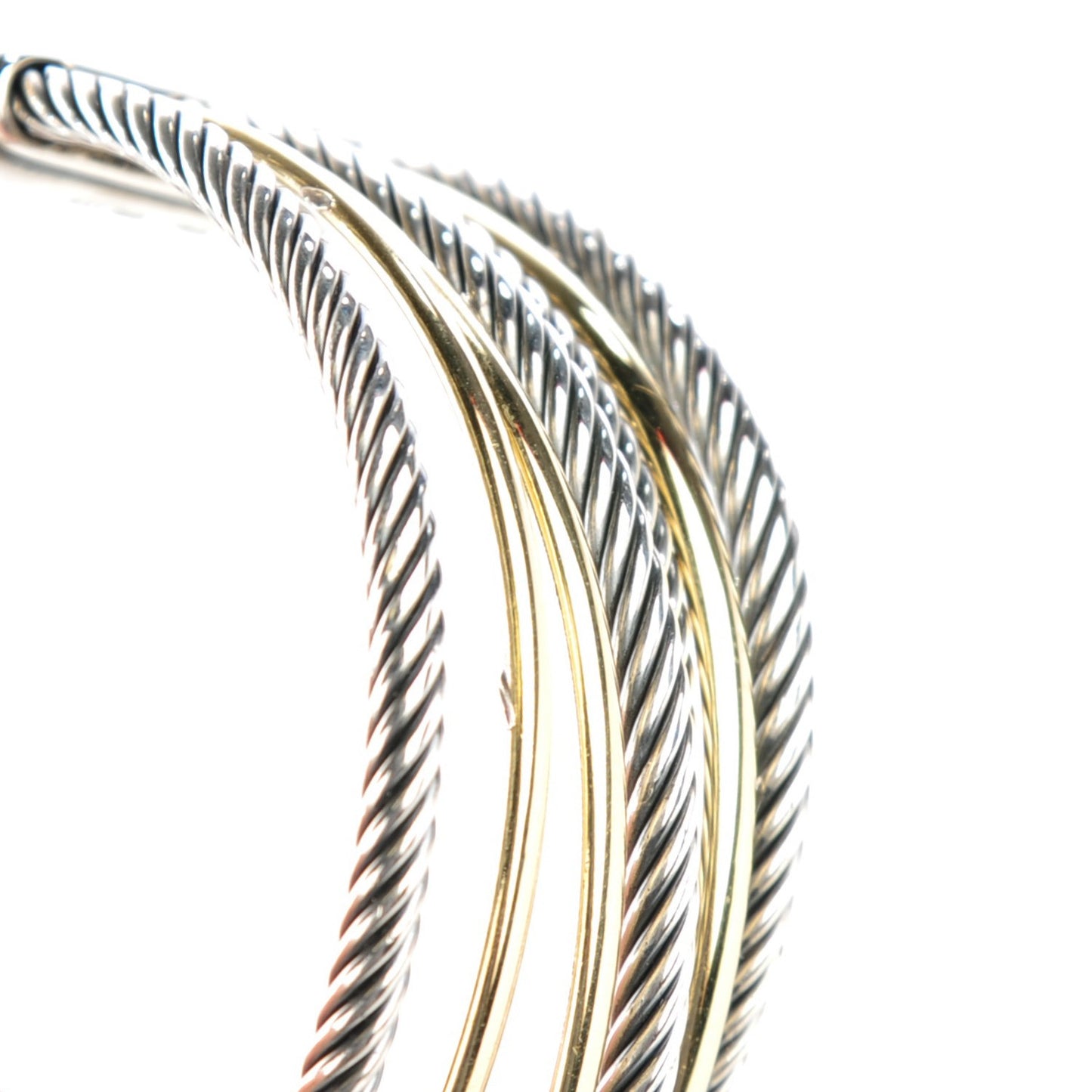Sterling Silver 18K Yellow Gold Crossover Cuff