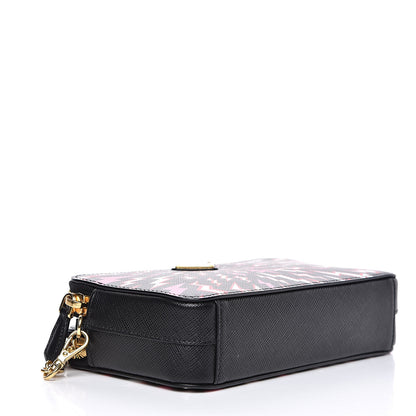 Prada X UNIVERSAL STUDIOS Saffiano Thunder Frankenstein Mini Double Zip Chain Crossbody Bag Lacca 4 of 11