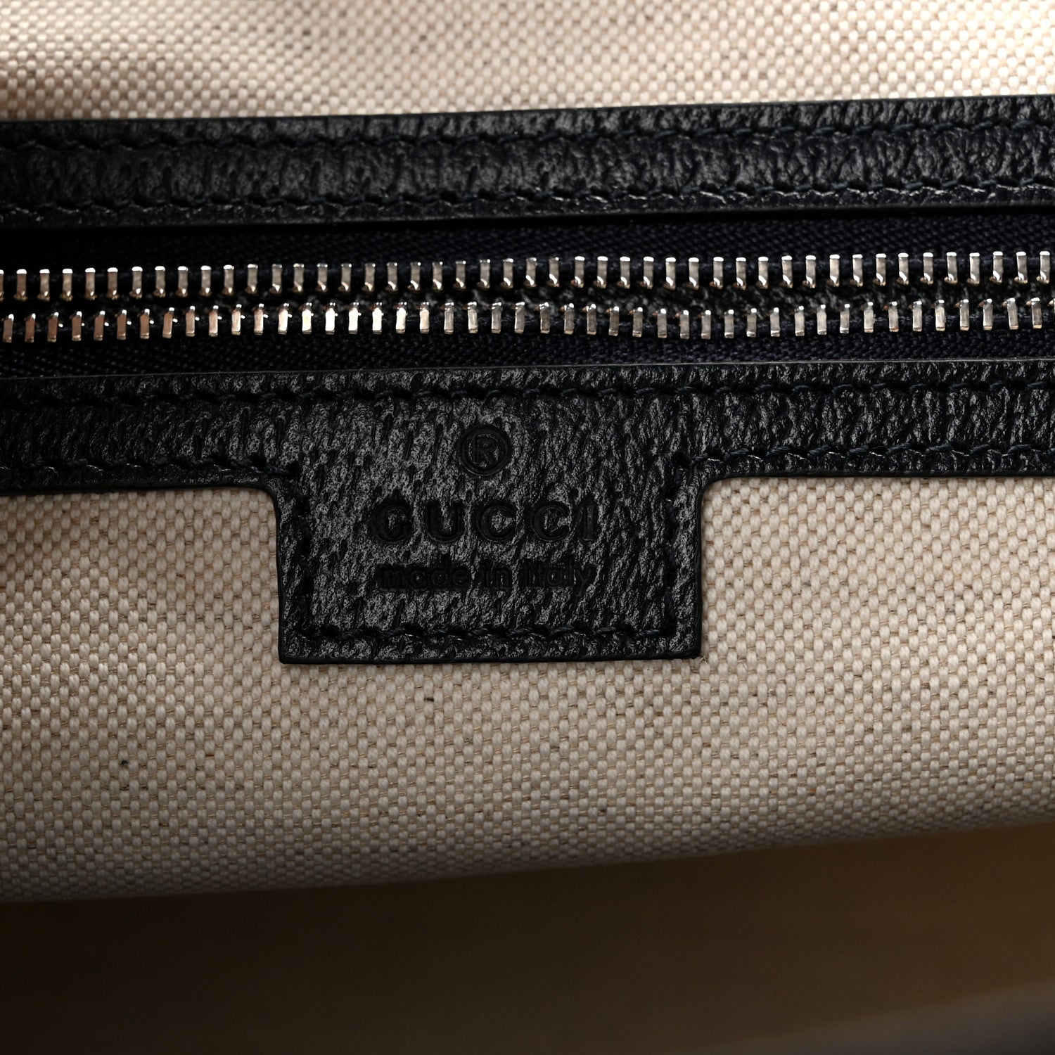 Gucci GG Supreme Monogram Textured Calfskin Web Medium Ophidia Shopping Tote Beige Blue 6 of 10
