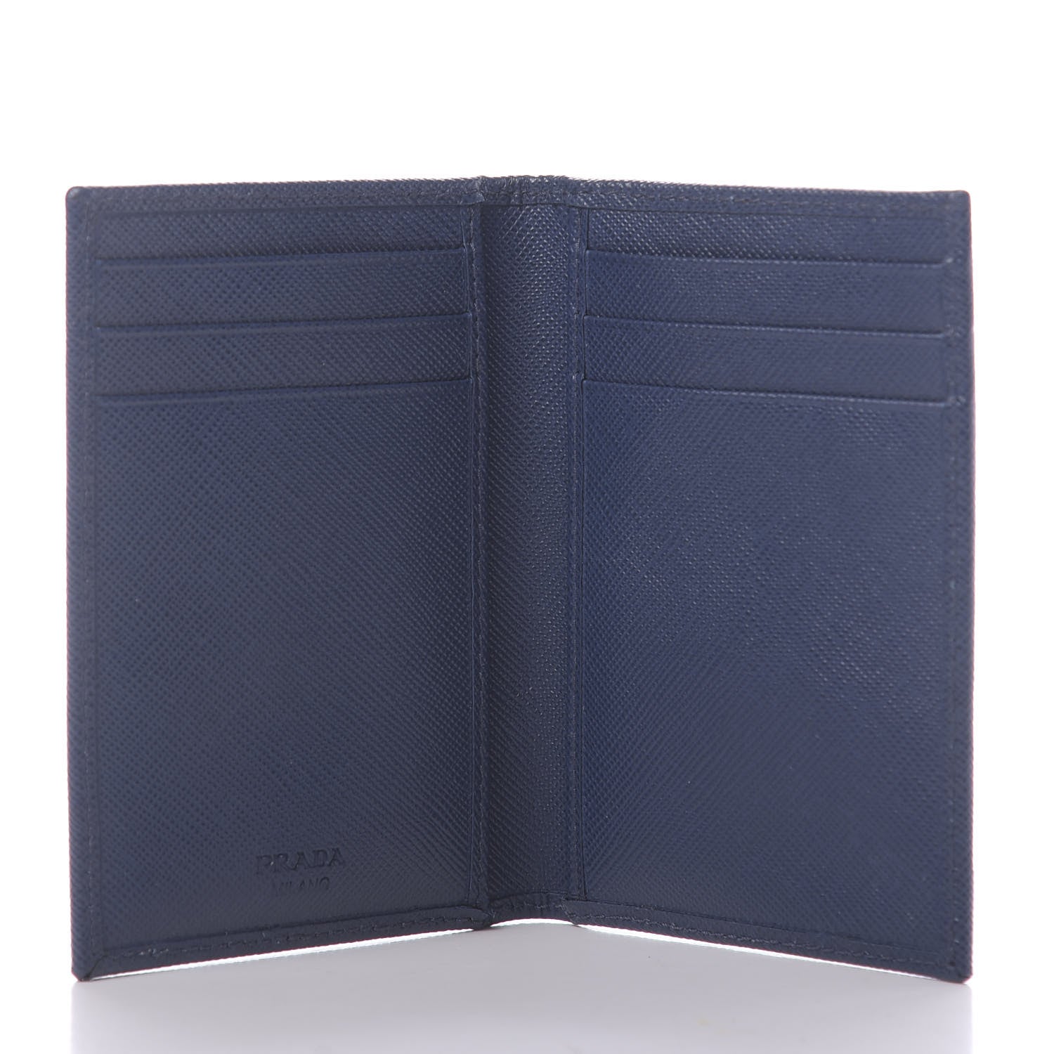 Prada Saffiano Bi-Fold Card Holder Baltico Bleuette 5 of 9