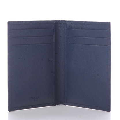 Prada Saffiano Bi-Fold Card Holder Baltico Bleuette 5 of 9