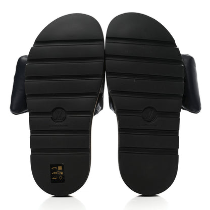 Louis Vuitton Nylon Monogram Womens Pool Pillow Comfort Mules 40 Navy Blue 5 of 8