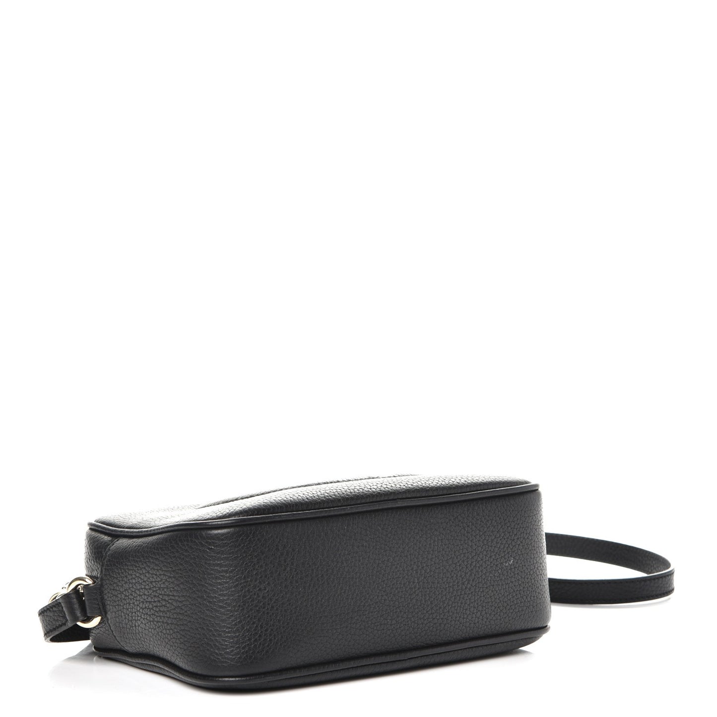 Pebbled Calfskin Small Soho Disco Bag Black