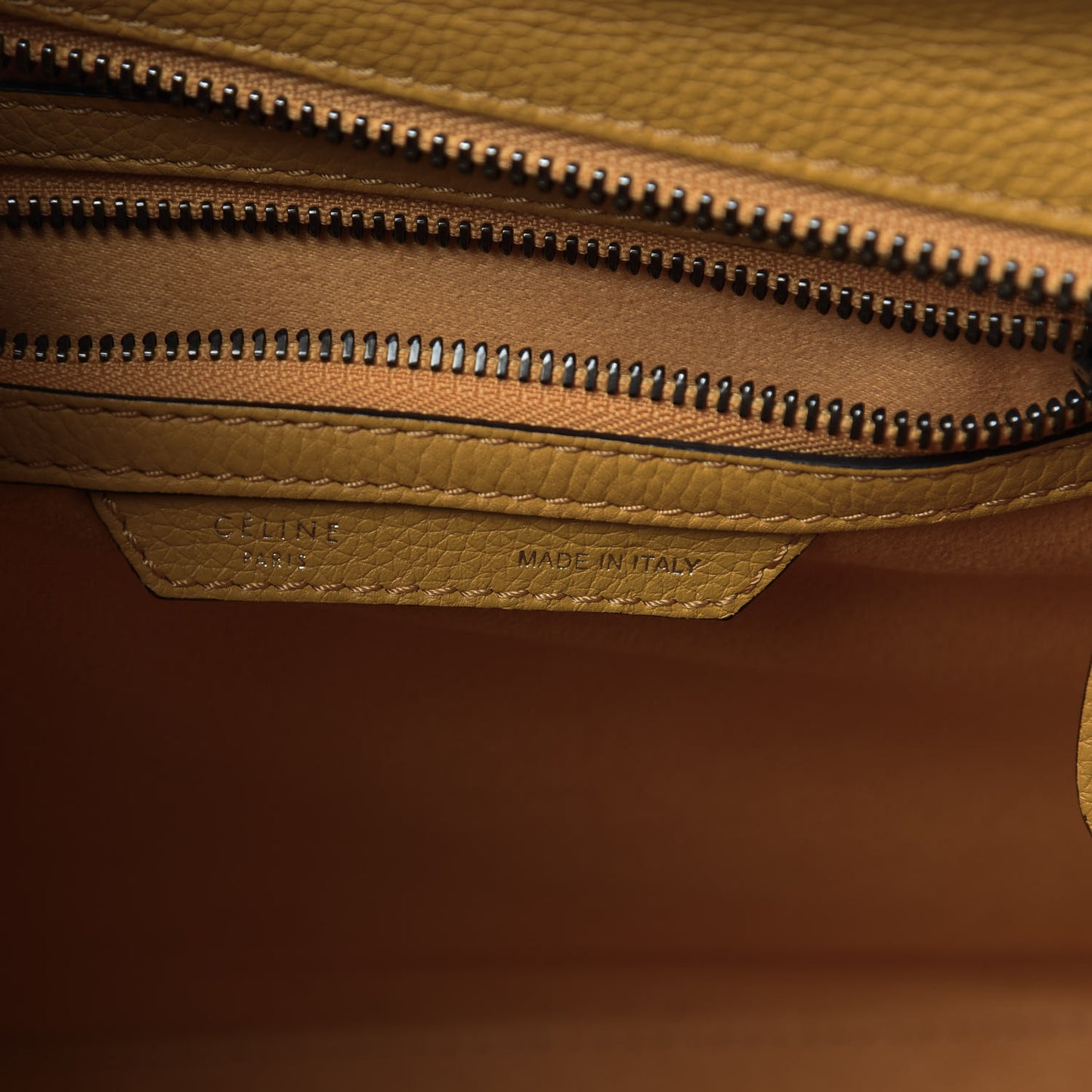 Drummed Calfskin Micro Luggage Ocre