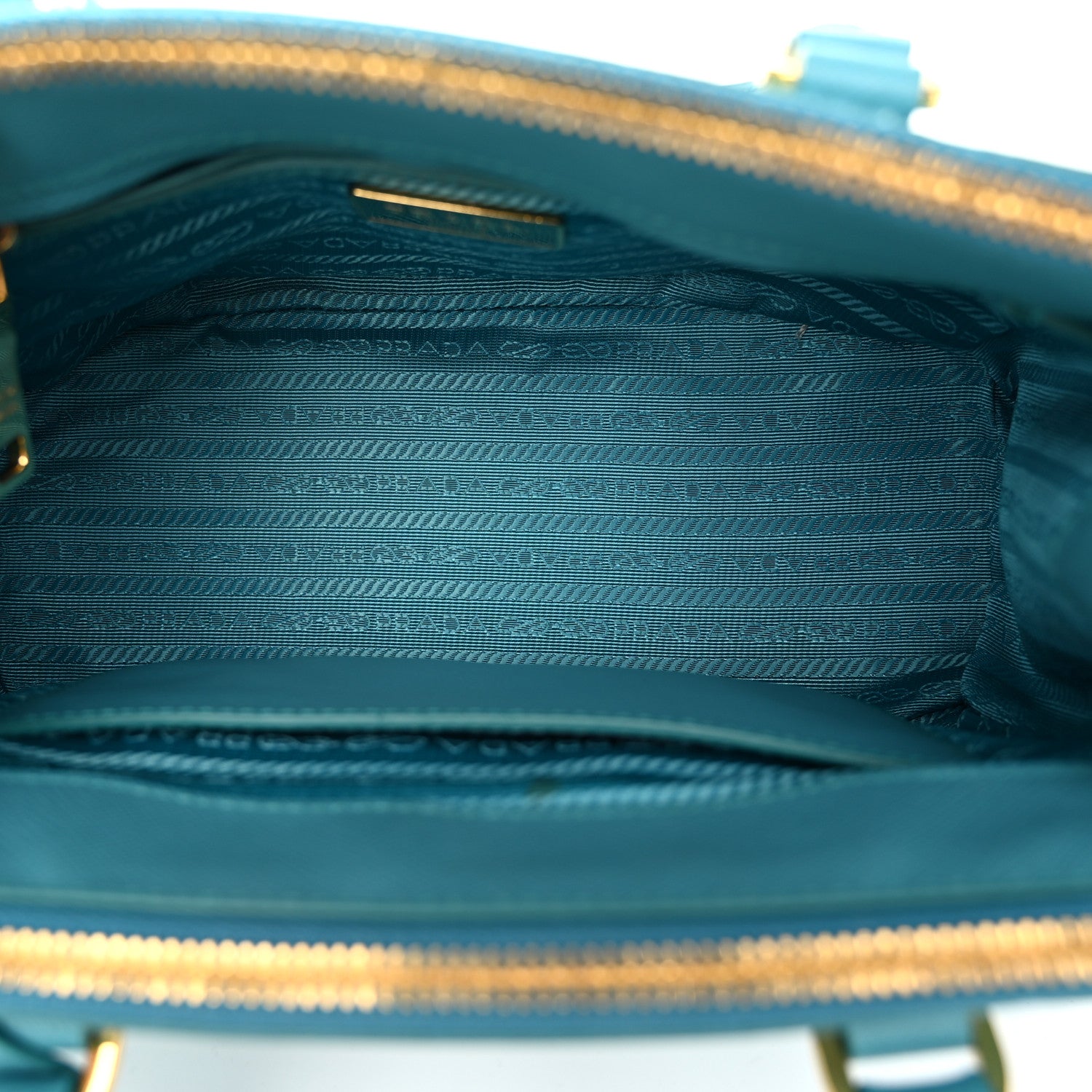 Prada Saffiano Lux Mini Galleria Double Zip Tote Turchese 5 of 11