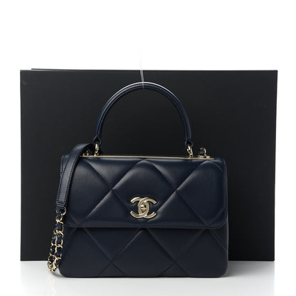 Chanel Lambskin Quilted Small Trendy CC Dual Handle Flap Bag Navy 11 of 12