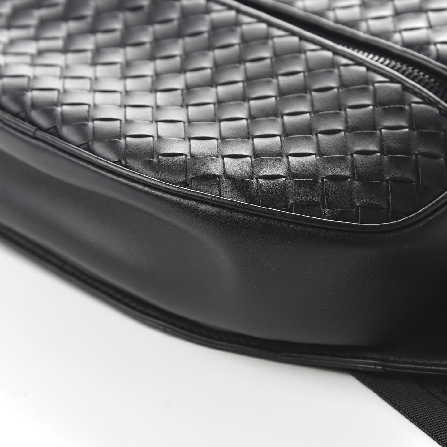 Nappa Intrecciato Belt Bag Black