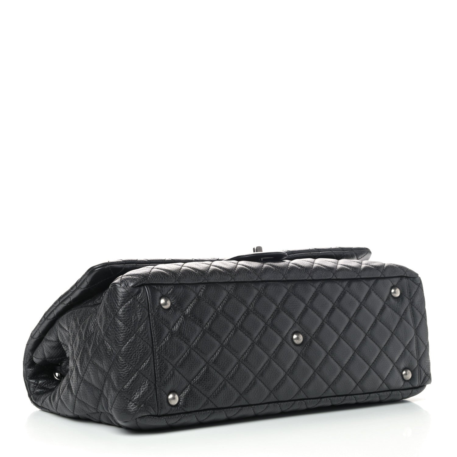 Chanel Calfskin Quilted XXL Travel Flap Bag Black 3 of 9