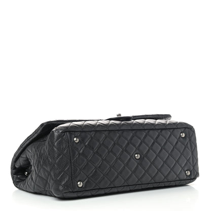 Chanel Calfskin Quilted XXL Travel Flap Bag Black 3 of 9