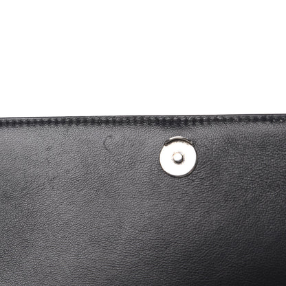 Balenciaga Matte Calfskin Diagonal Allover Logo Print B Wallet on Chain Black White 12 of 12