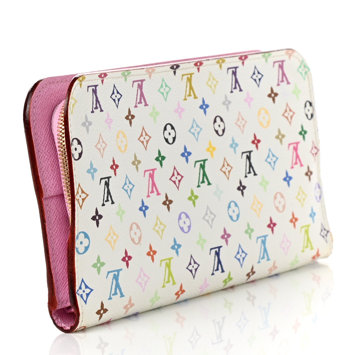 Louis Vuitton Monogram Multicolor Insolite Wallet White Litchi 3 of 7