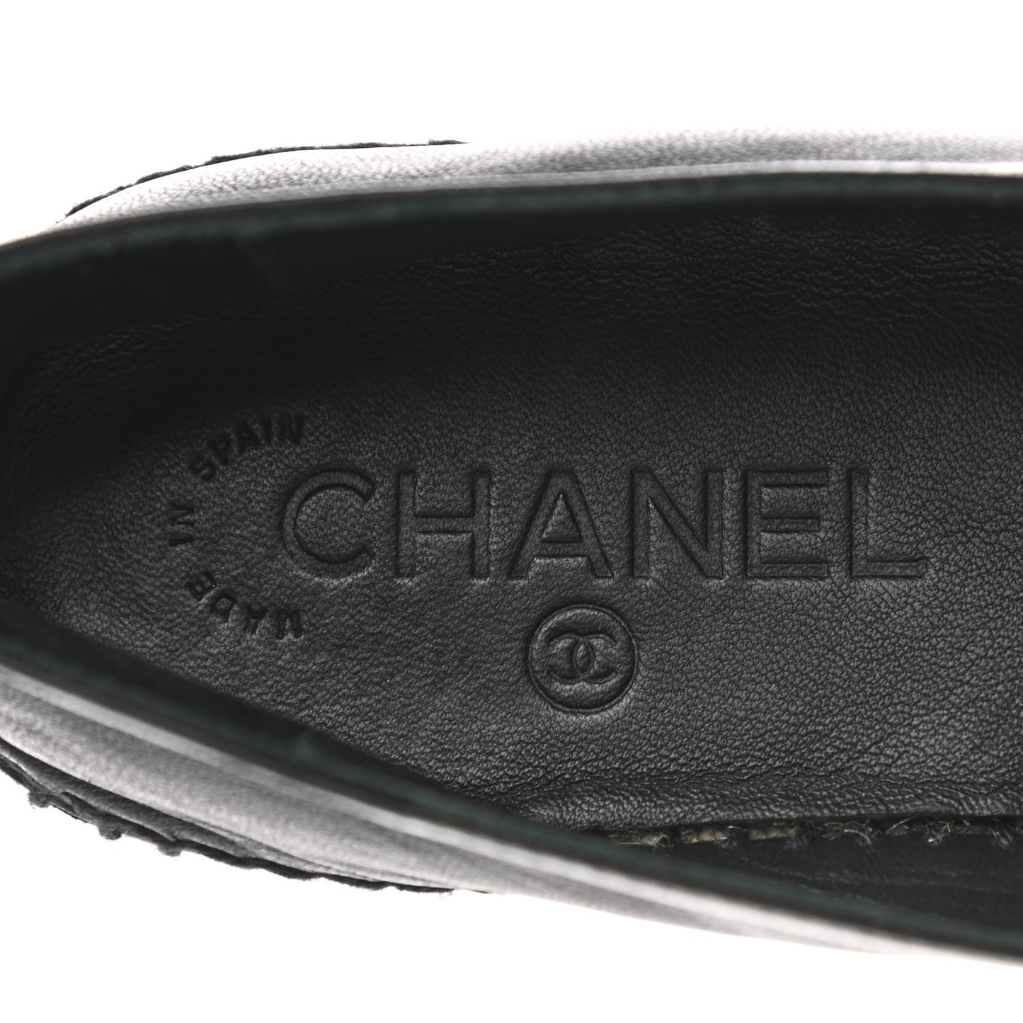 Lambskin Quilted CC Espadrilles 38 Black