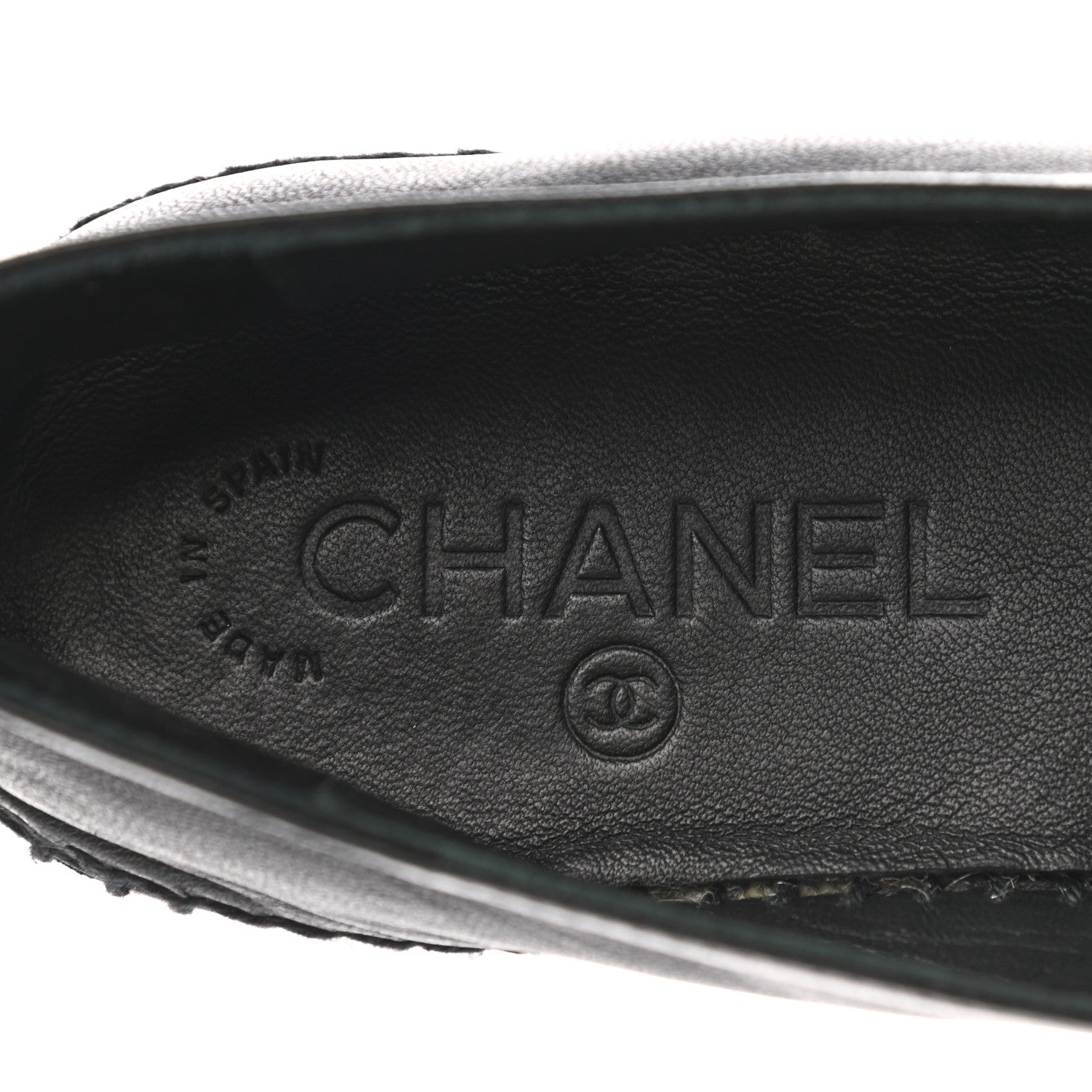 Chanel Lambskin Quilted CC Espadrilles 38 Black 6 of 8
