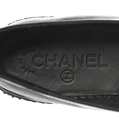 Chanel Lambskin Quilted CC Espadrilles 38 Black 6 of 8