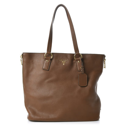 Prada Vitello Daino Side Zip Tote Brandy 1 of 9