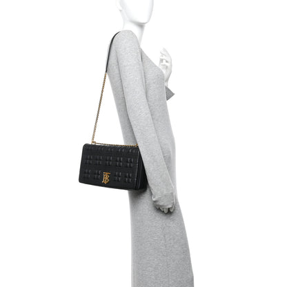 Burberry Lambskin Quilted Medium Lola Bag Black 2 of 10