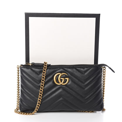 Gucci Calfskin Matelasse Mini GG Marmont Chain Bag Black 11 of 11