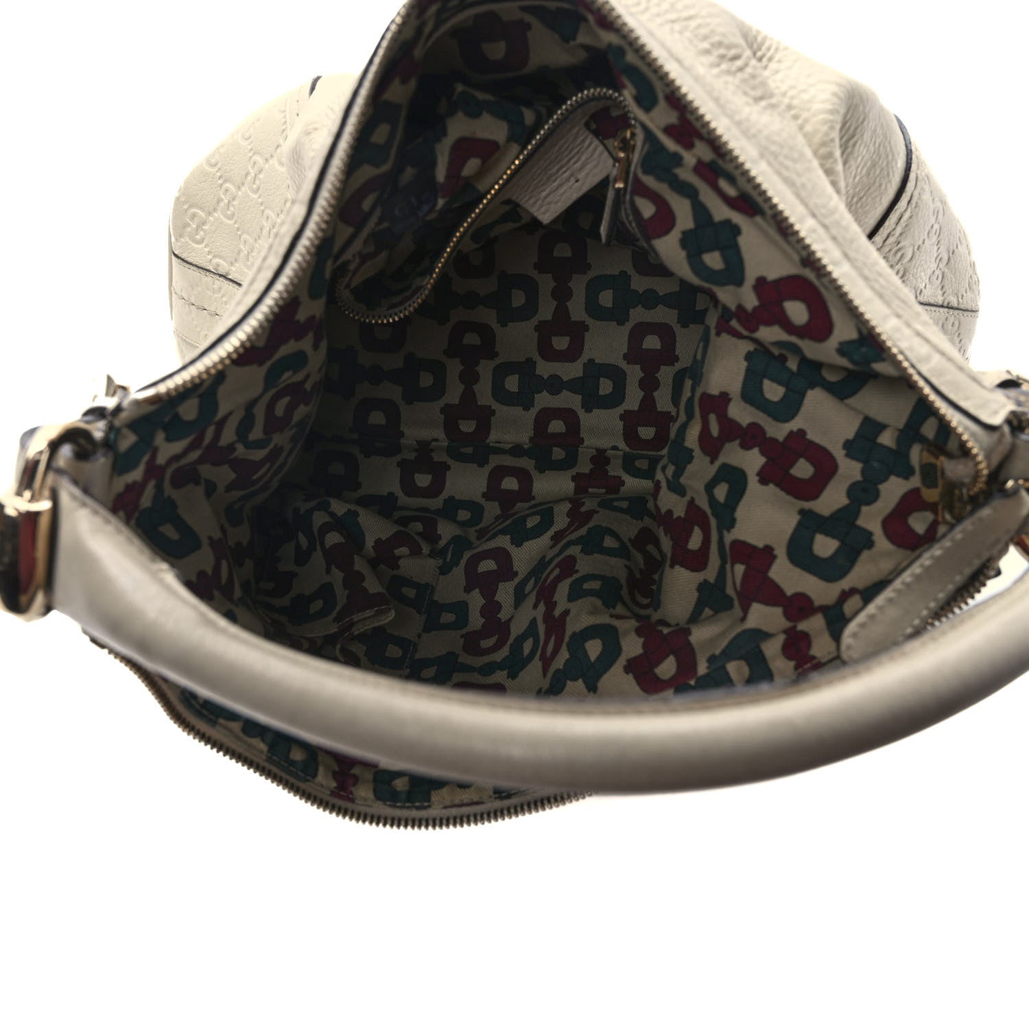 Gucci Pebbled Calfskin Guccissima Trim Medium Signoria Hobo Off White 5 of 14