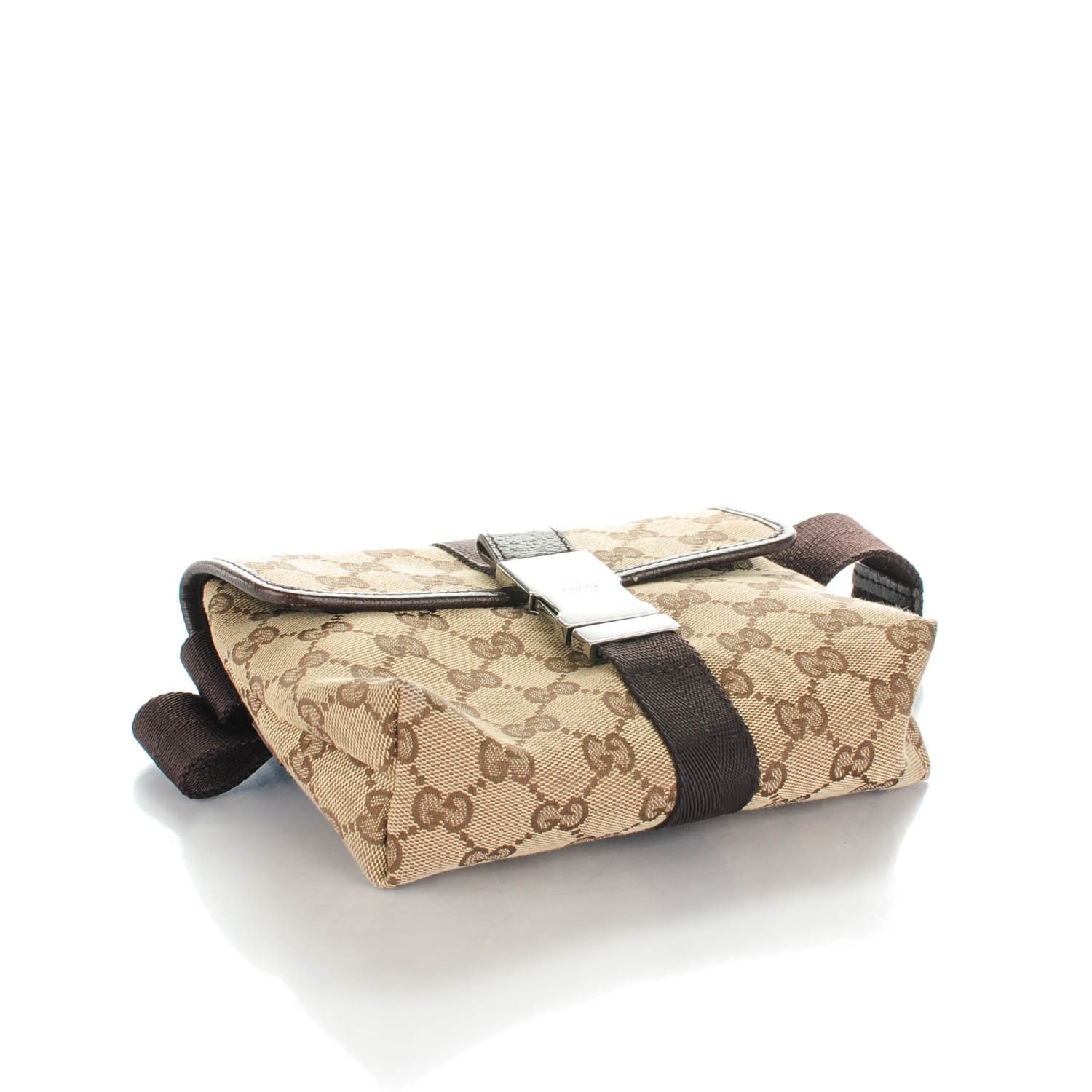 Gucci GG Monogram Buckle Belt Bag Dark Brown 4 of 8