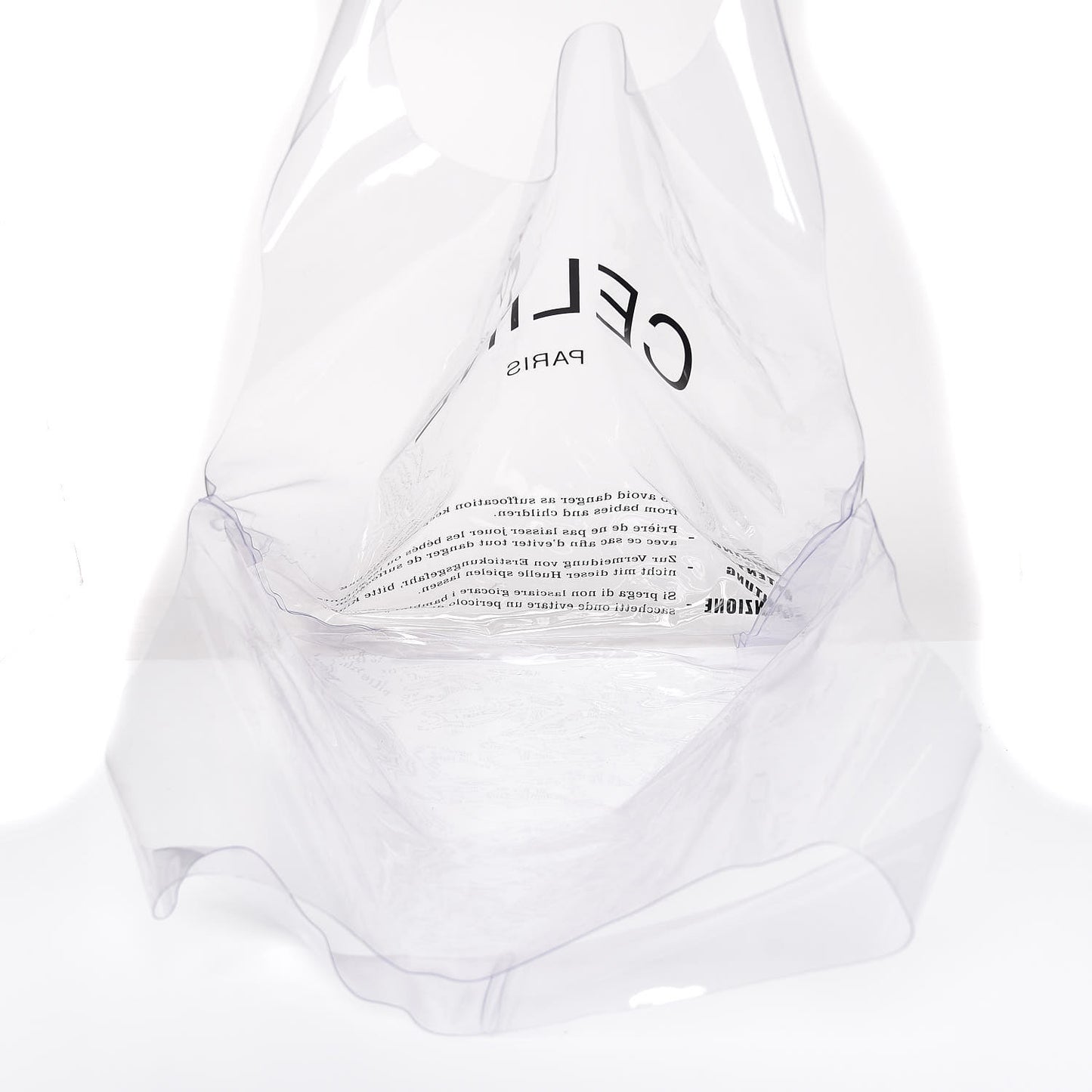 Plastic Bag with Cloudy Lambskin Solo Zip Pouch Clutch Lime
