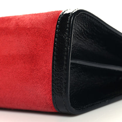 Gucci Suede Patent Web Small Ophidia Chain Shoulder Bag Hibiscus Red Black 10 of 10