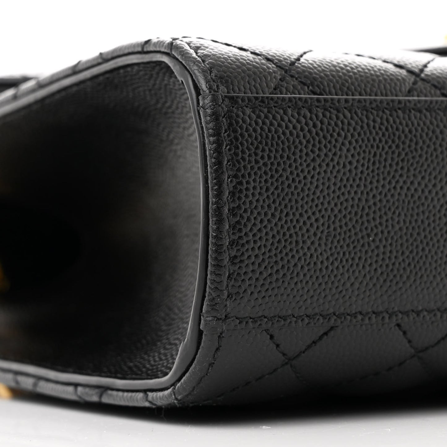 Grain De Poudre Textured Mixed Matelasse Triquilt Medium Monogram Satchel Black