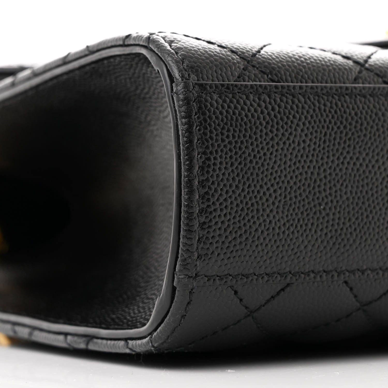Saint Laurent Grain De Poudre Textured Mixed Matelasse Triquilt Medium Monogram Satchel Black 9 of 10