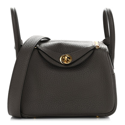 Hermes Taurillon Clemence Mini Lindy 20 Etain 1 of 11