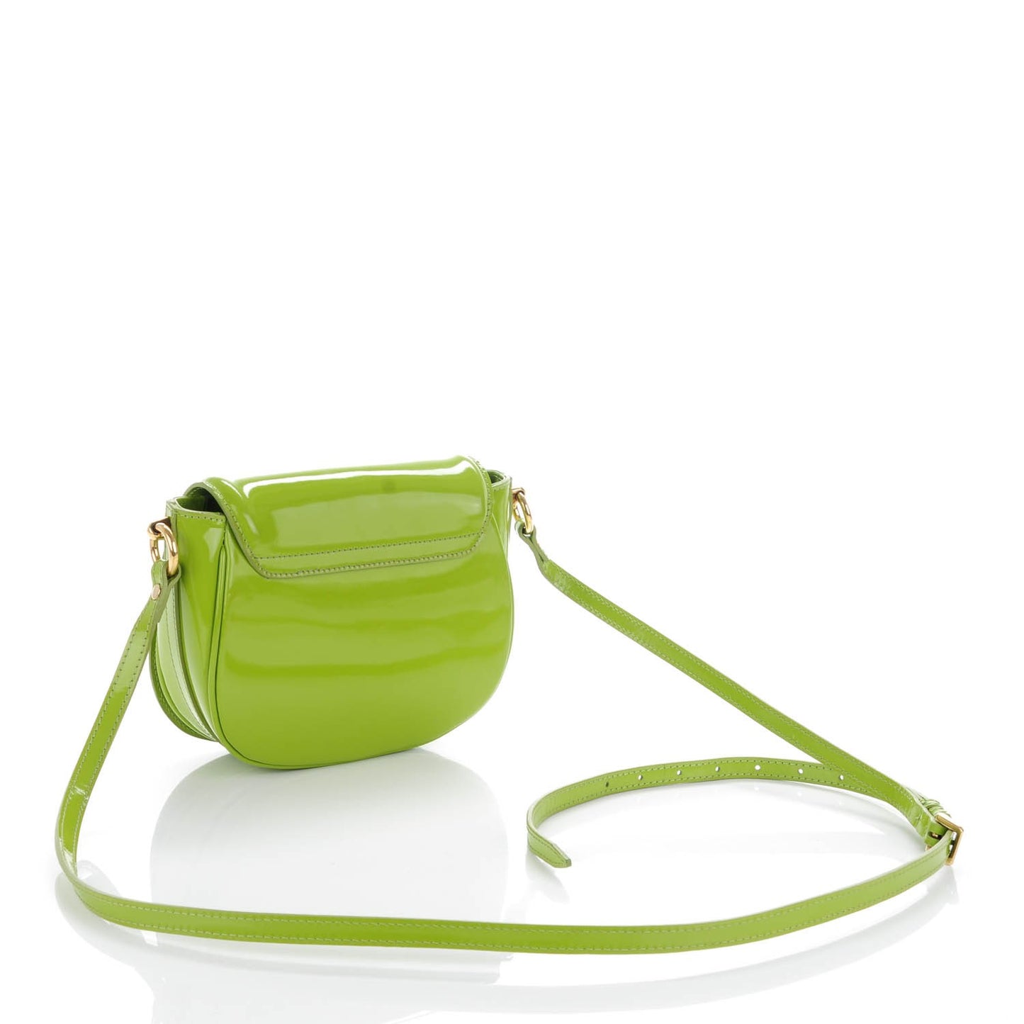 Patent Small Leigh Crossbody Bag Lemon Green