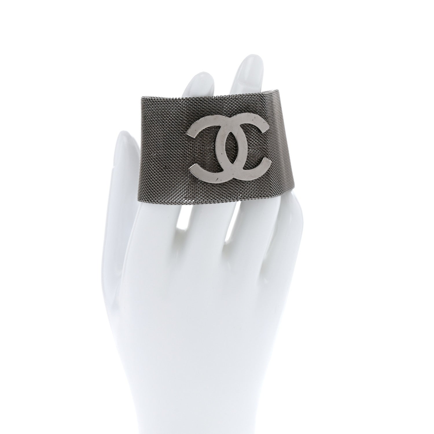 Chanel Metal Mesh CC Bracelet Ruthenium 2 of 7
