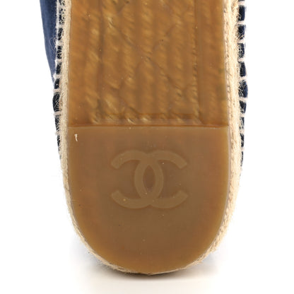 Chanel Suede Lace Up Espadrilles 42 Dark Navy Blue 8 of 13