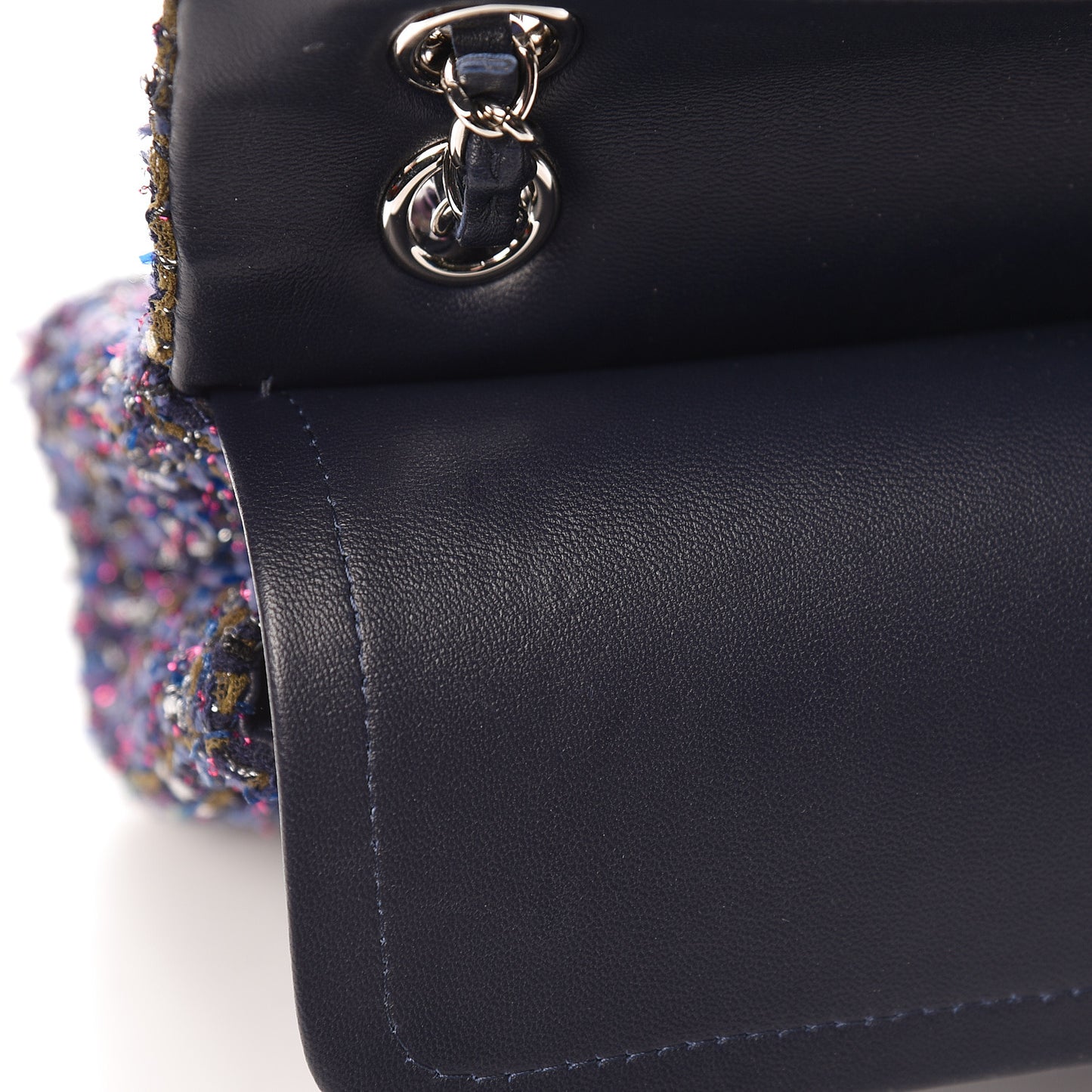Tweed Quilted Medium Double Flap Multicolor