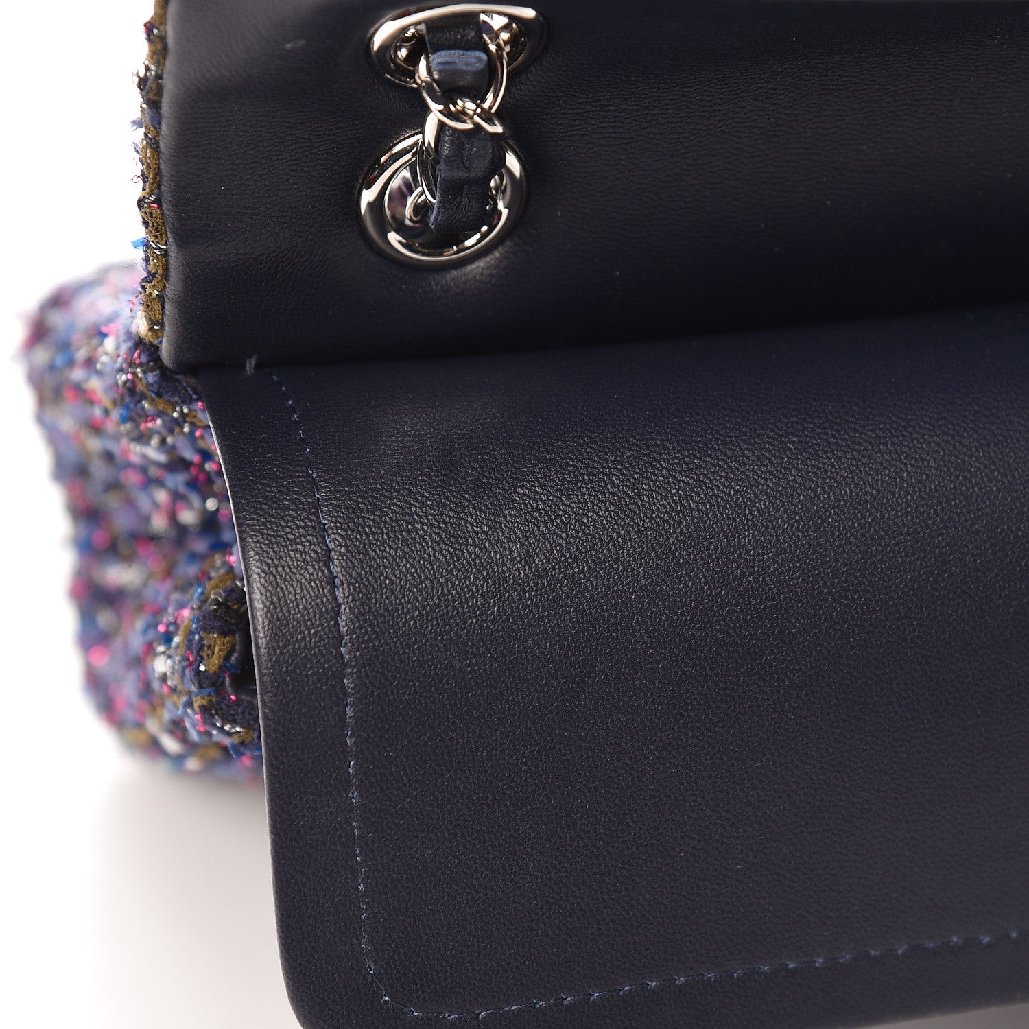 Chanel Tweed Quilted Medium Double Flap Multicolor 10 of 14
