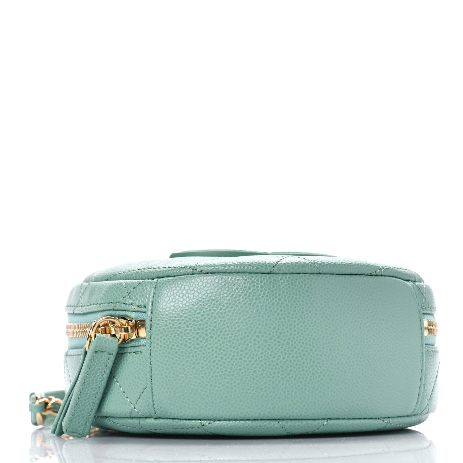 Chanel Caviar Quilted Small Round Vanity With Chain Light Green 4 of 9