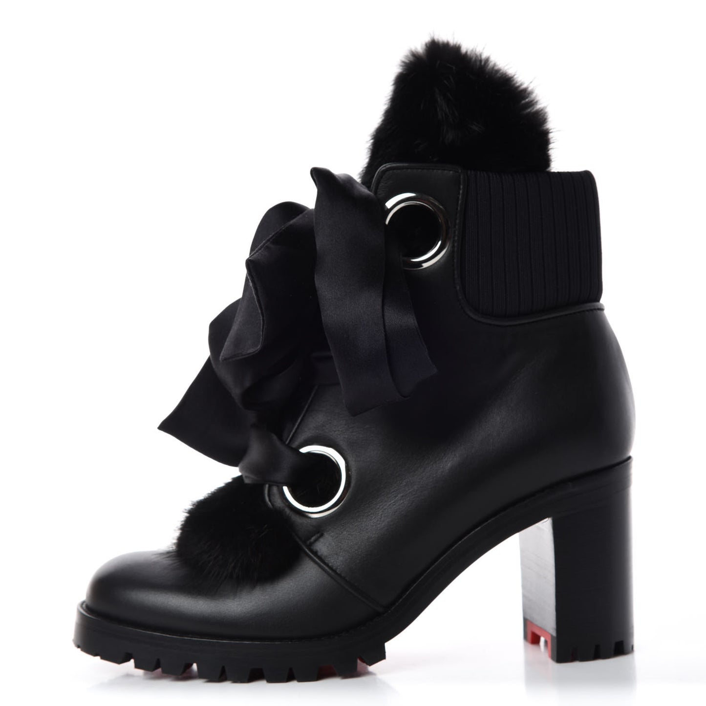 Calfskin Mink Jenny From the Alps 70 Ankle Boots 35.5 Black