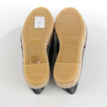 Chanel Flannel CC Espadrilles 35 Grey Black 5 of 10