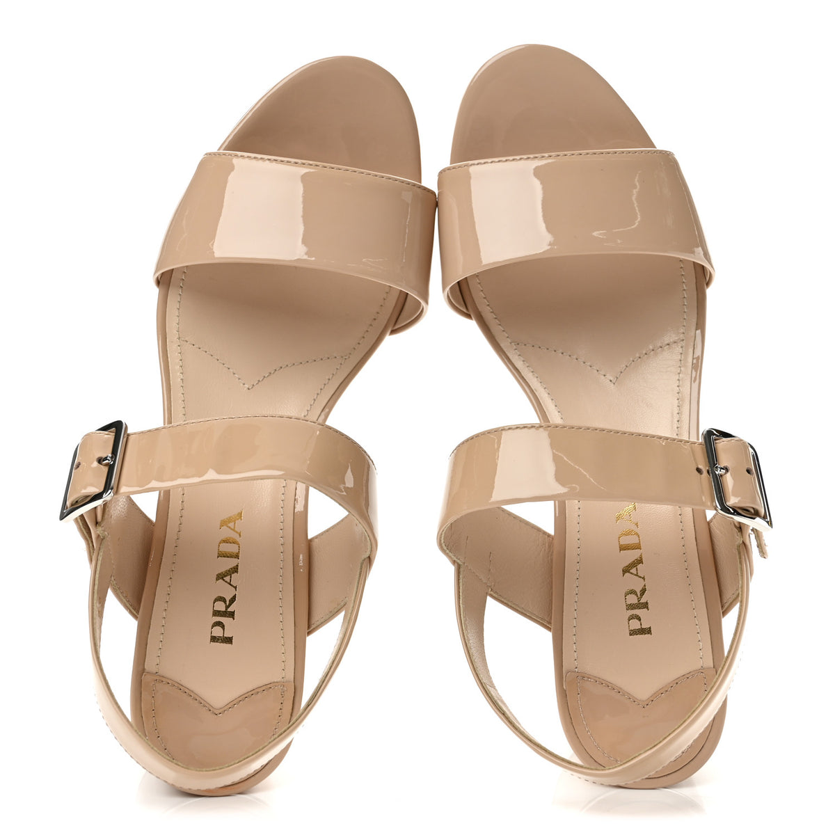 Prada Patent Platform Sandals 39 Cipria 2 of 10
