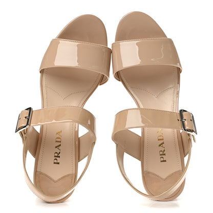 Prada Patent Platform Sandals 39 Cipria 2 of 10