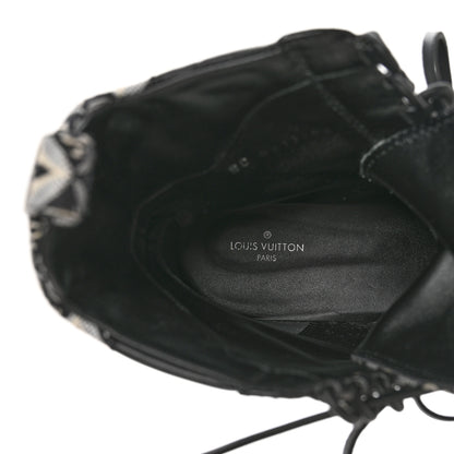 Louis Vuitton Suede Calfskin Jacquard Since 1854 Laureate Platform Desert Boots 40 Black 7 of 12