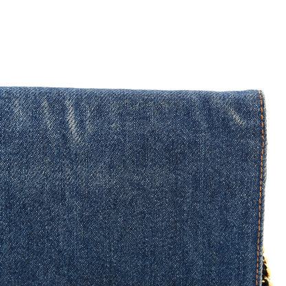 Chanel Denim Timeless CC Wallet on Chain WOC Blue 11 of 12