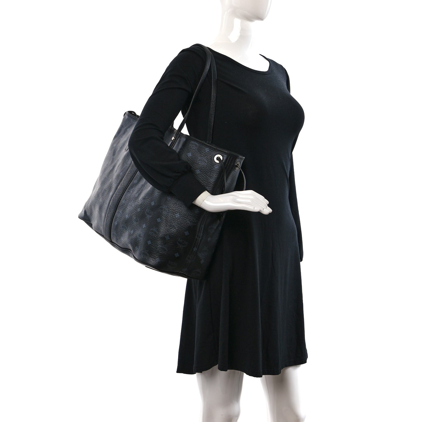 Visetos Large Liz Reversible Shopper Tote Black