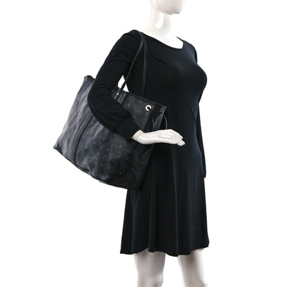 MCM Visetos Large Liz Reversible Shopper Tote Black 2 of 25