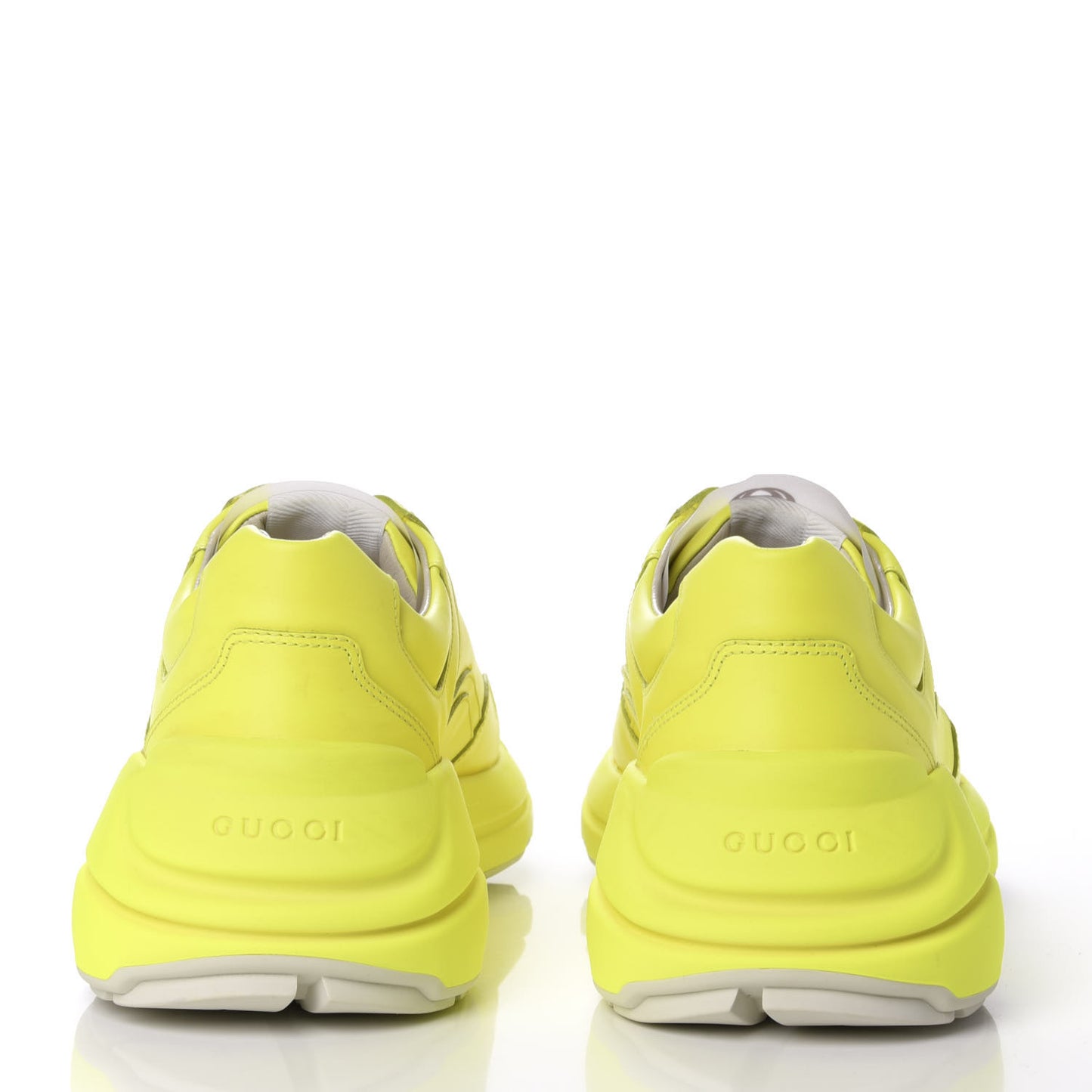 Calfskin Mens Rhyton Sneakers 7 Yellow Fluo
