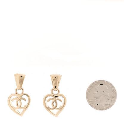 Chanel Metal CC Heart Coco In Love Drop Earrings Gold 2 of 4