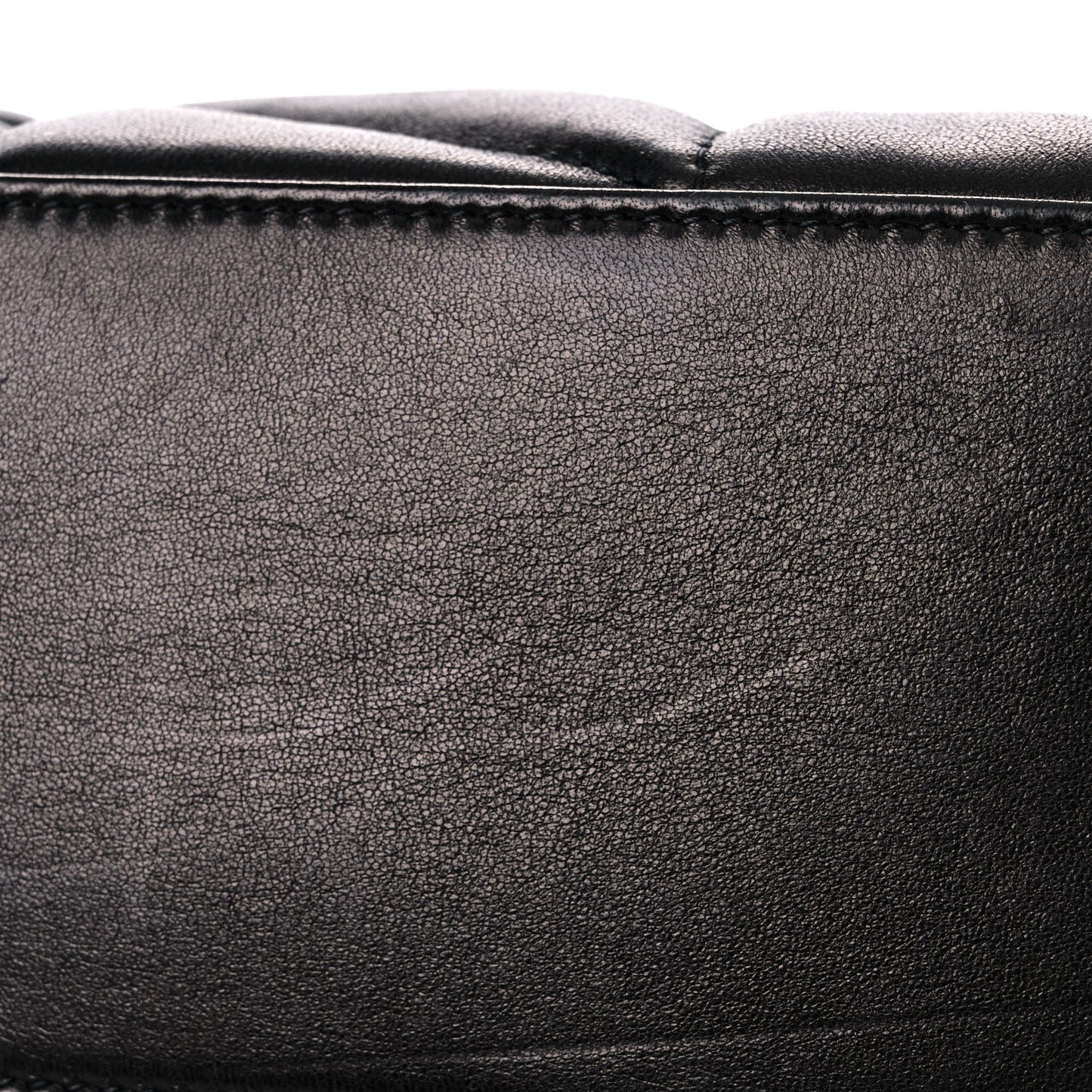 Lambskin Quilted Small Loulou Puffer Monogram Chain Satchel Black
