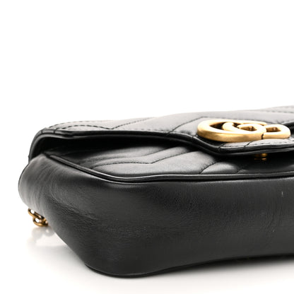 Gucci Calfskin Matelasse Super Mini GG Marmont Shoulder Bag Black 9 of 15