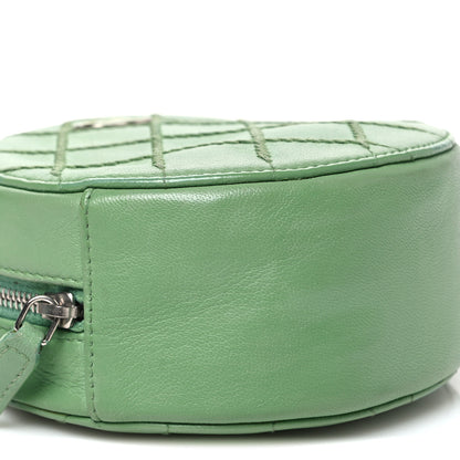 Chanel Lambskin Stitch Round Clutch With Chain Green 9 of 10