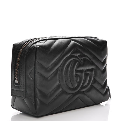Gucci Calfskin Matelasse GG Marmont Cosmetic Case Black 3 of 8