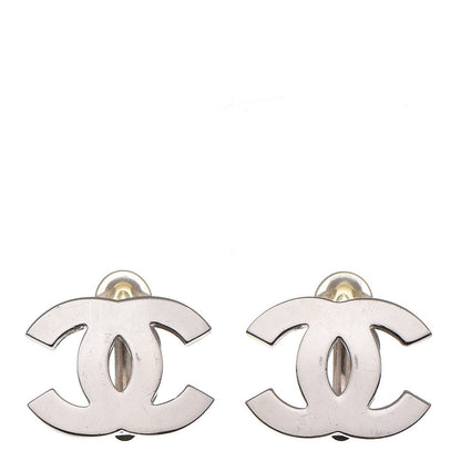 Chanel CC Clip On Earrings Silver 1 of 5