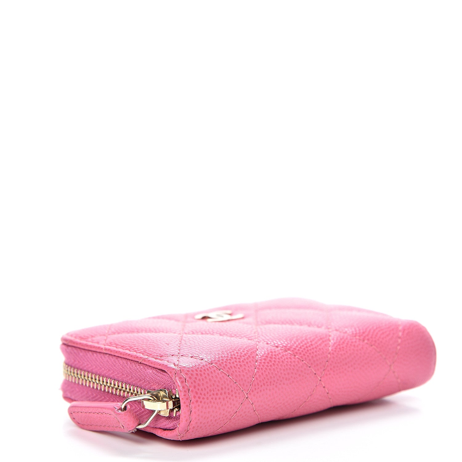 Chanel Iridescent Caviar Quilted Zip Card Holder Pink 3 of 7